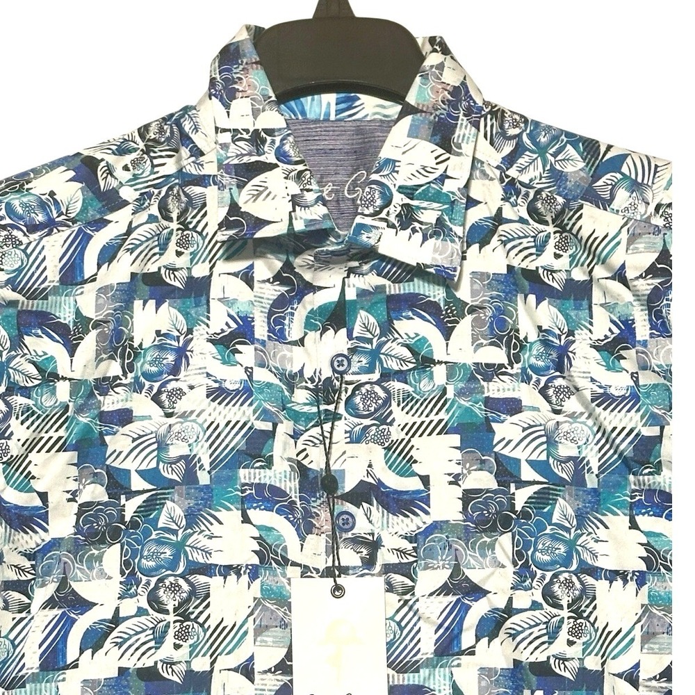 Robert Graham Pavones Shirt Mens S Multi Blue‎ Abstract Floral Classic Fit New